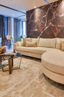 Bank met ronde longchair