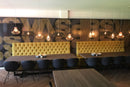 Luxe wandbank op maat met hoge rugleuning
