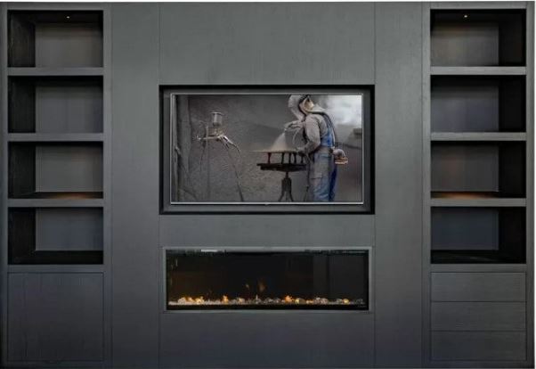 Cinewall met haard | Bankstyle