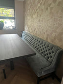 Elegante eetkamerbank met knopen