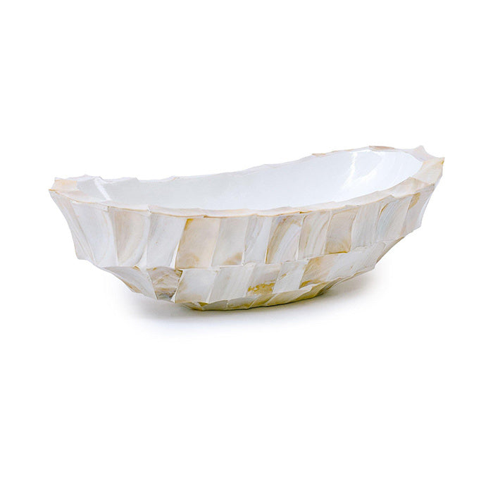 schuit ovaal mother of pearl 46X20X13 creme